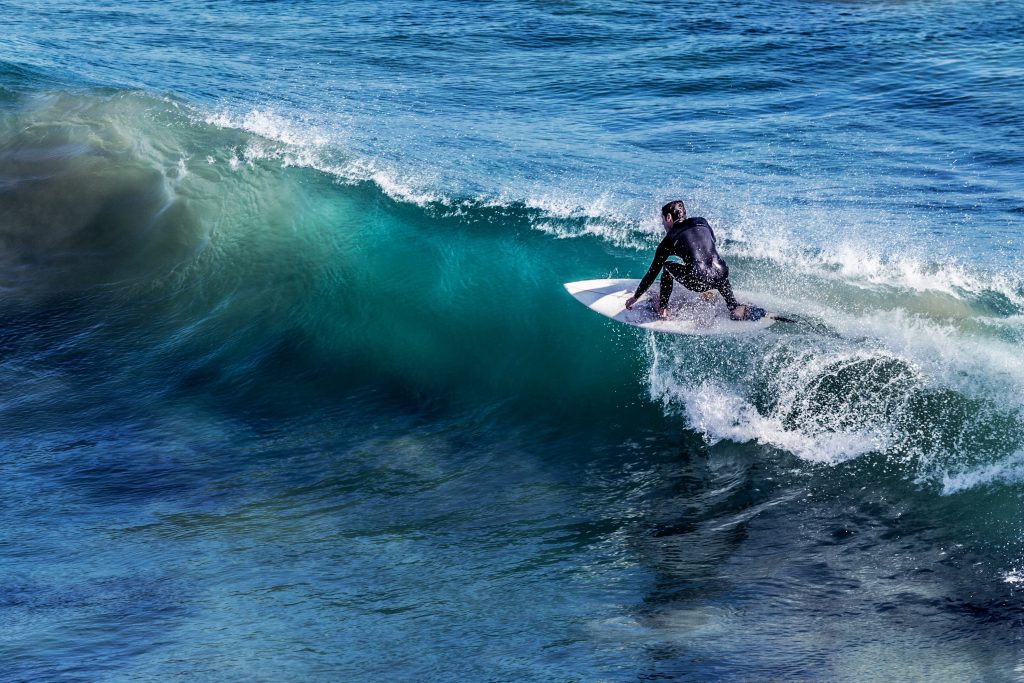 surfer bei glassy conditions
