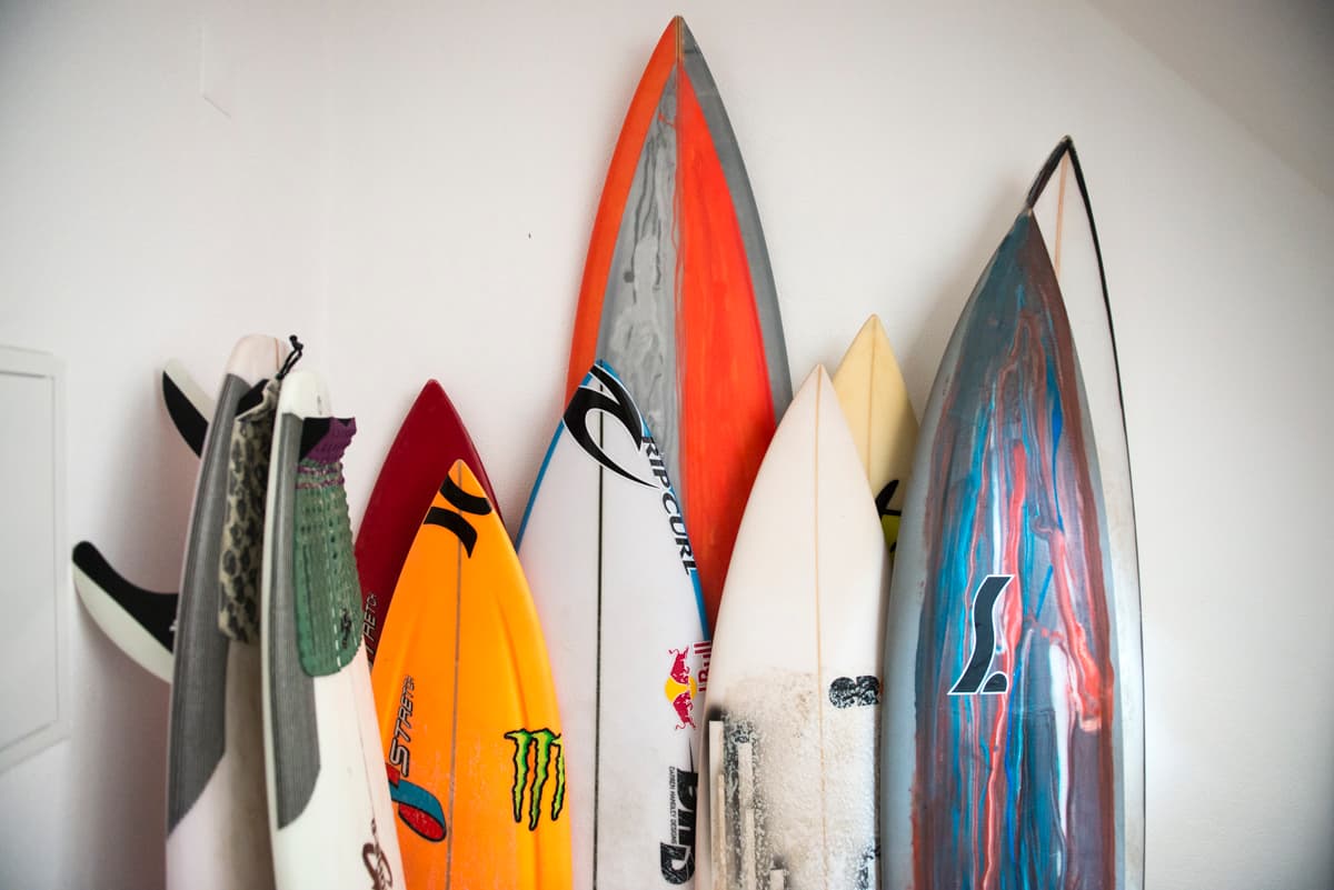 Surfboards in verscheidenen Größen